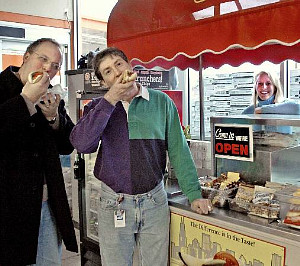 Kevin & Mitch Enjoying a Chicago Dog